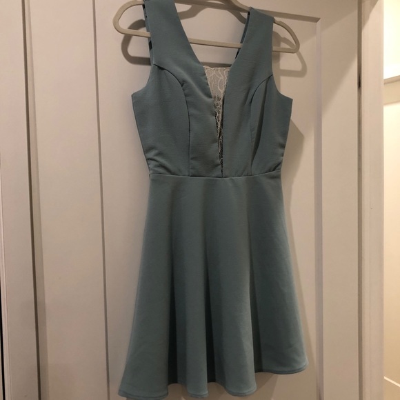 Fit and Flare Powder Blue Dress with Lace Size S - Picture 4 of 8